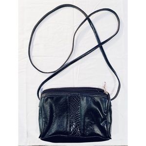 Vintage Small Black Leather Shoulder Bag